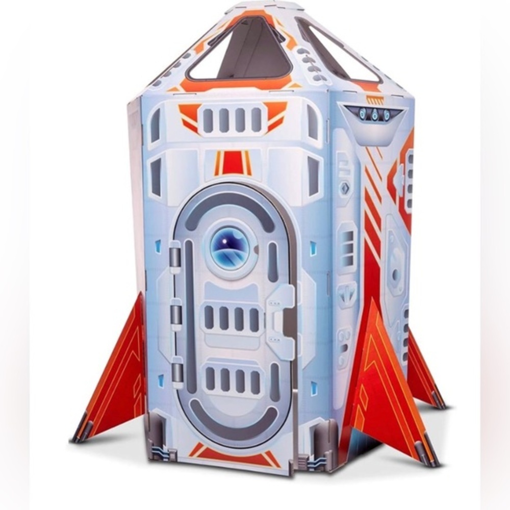 Melissa & Doug Rocket Ship Indoor 4’ tall Corrugated Playhouse - Picture 7 of 8